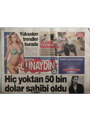 Gökçe Koleksiyon Sabah Günaydın Gazetesi 14 Ağustos 2005 Seren Yine Kapris Yaptı ve 50 Bin Doları Kaptı - GZ44171