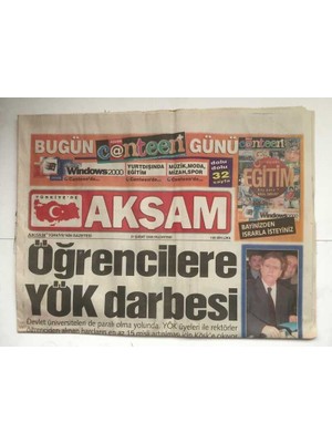 Gökçe Koleksiyon Akşam Gazetesi  21 Şubat 2000 - Atina Hülya Avşarı Bekliyor     GZ5980