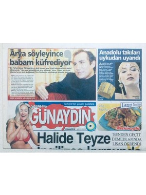 Gökçe Koleksiyon Sabah Gazetesi Günaydın Eki 1 Mayıs 2004 - Ferhat Göçer Arya Söyleyince Babam Küfrediyor  GZ42810