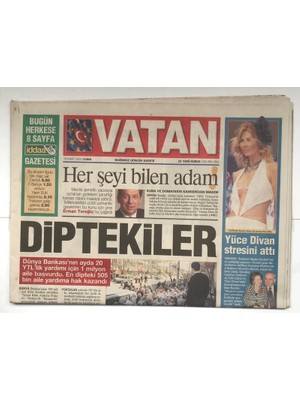 Gökçe Koleksiyon Vatan Gazetesi 18 Mart 2005 - Yüce Divan Stresini Attı   GZ5309