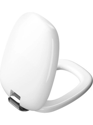Vitra Plural Klozet Kapağı Duroplast, Üstten Sıkmalı Yavaş Kapanır, Kolay Sök-Tak, Metal Menteşeli, Beyaz