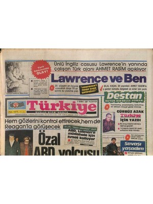 Gökçe Koleksiyon Türkiye Gazetesi 2 Şubat 1987 - Özel Sektörden Diyalog Çağrısı - Özal Abd Yolcusu  GZ118682