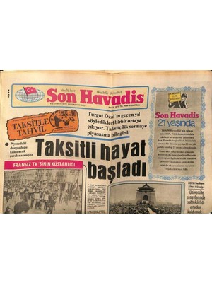 Gökçe Koleksiyon Son Havadis Gazetesi 10 Mart 1981 - Taksitli Hayat Başladı, Fransız Tvsinin Küstahlığı   GZ97941