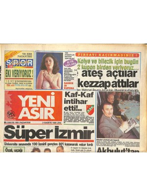 Gökçe Koleksiyon Yeni Asır Gazetesi 6 Mayıs 1991 - Saddam Zaman Kazanmak Istiyor  GZ131619