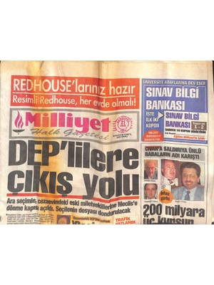 Gökçe Koleksiyon Milliyet Halk Gazetesi 21 Eylül 1994 - Azeri Petrole Ortak Olduk - Kuzmana Son Şans  GZ131769