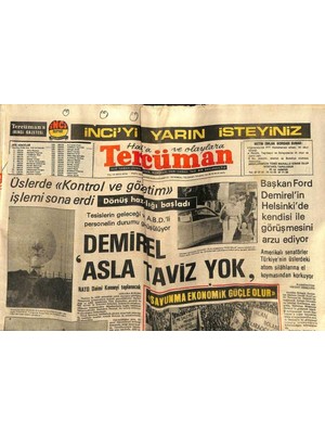 Gökçe Koleksiyon Tercüman Gazetesi 28 Temmuz 1975 - Yunanistanı 7 Yıl Yöneten Cunta Bugün Yargılanıyor - Başbakan  Türkiye Kalkınmayı Başarmaya Mecbur  Dedi  GZ98548