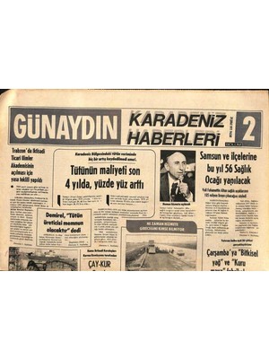 Gökçe Koleksiyon Günaydın Gazetesi Haber Eki 20 Şubat 1977 - Sinop Havaalanı Tamamlandı Ama Trafiğe Açılmadı - Karadenizde Fındık Ağaçları Erken Tomurcuklandı  GZ96187