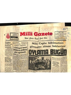 Milli Gazete Gazetesi 12 Nisan 1975 - Almanyada Benzinin Yerini Tutacak Yeni Bir Yakıt Bulundu GZ98642
