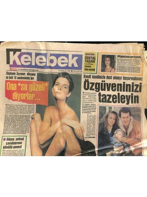 Hürriyet Gazetesi Kelebek Eki 10 Aralık 1990 - Ayla Algan Paris Yolcusu - Stephanie Seymour , Dünyanın En Ünlü 10 Mankeninden Biri  GZ123065