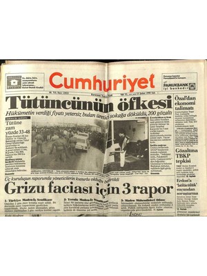 Gökçe Koleksiyon Cumhuriyet Gazetesi 13 Şubat 1990 - Kazlıçeşme Kördüğümü - Hitlerin Karargâhında Iki Türk - Mandela  Silahlı Mücadeleye Devam  GZ122279