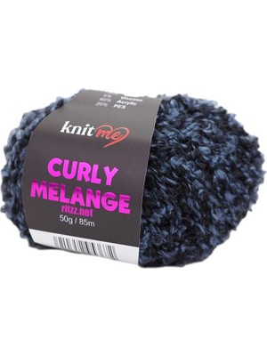 Knitme Curly Melange KCM55 Mavi Melanj