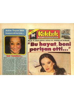 Hürriyet Gazetesi Kelebek Eki 9 Şubat 1982 - Müjde Ar , Böyle Giderse Sahneyi De Sinemayı Da Bırakacak... - Prenses Margaretin Kızı Sarah , Cin Gibi GZ126957