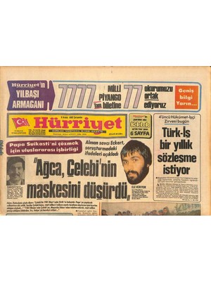 Hürriyet Gazetesi 8 Aralık 1982 - Trt , Bir Dansöz Arıyor * Zeki Müren-Ibrahim Tatlıses-Muazzez Abacı-Sezen Aksu  GZ127711