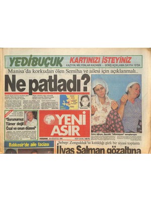 Yeni Asır Gazetesi 28 Ağustos 1986 - Bayara Son Görev - Evren , Meclis Açılışında Konuşma Yapmayacak  GZ131923