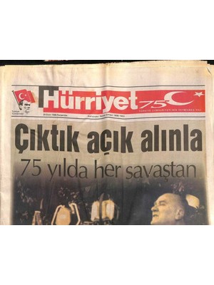 Hürriyet Gazetesi 29 Ekim 1998 - Genelkurmay Başkanı Org. Kıvrıkoğlu Atatürkçüler Yılmayın   GZ108012