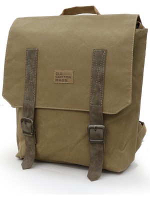 Old Cotton Cargo 7000 S Patroit Bag Suya Dayanıklı Camel Mumlu Kanvas Sırt Okul Seyahat 15.6 Inç Laptop Çantası