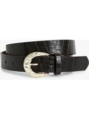Koton Faux Leather Metal Buckle Detail Belt