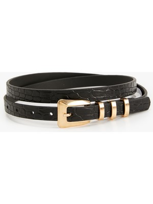 Koton Metal Buckle Detail Faux Leather Belt