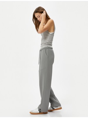 Koton Basic Jogger Eşofman Altı Paçaları Lastikli Stoper Detaylı Beli Bağlamalı Cepli