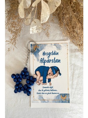 Emtory Home 30 Adet Lacivert Bebek Konsept Kartlı Anahtarlık - Bebek Hediyelik - +10RENK