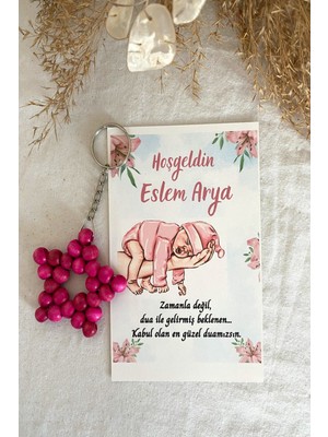 Emtory Home 30 Adet Pembe Bebek Konsept Kartlı Anahtarlık - Bebek Hediyelik - +10RENK