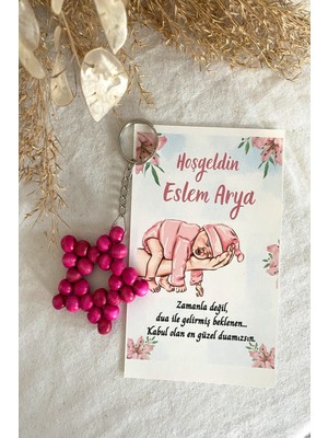 Emtory Home 50 Adet Pembe Bebek Konsept Kartlı Anahtarlık - Bebek Hediyelik - +10RENK