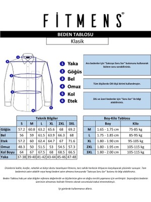 Fitmens Klasik Uzun Kol Yaka Alttan Düğmeli Kışlık Erkek Hediye Kutulu Cotton Gömlek(Code:A.8332) - Haki