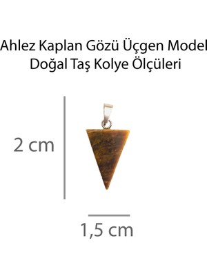 Ahlez Kaplan Gözü Beşgen Doğal Taş Kadın Kolye Doğal Taş Zincirli Kolye