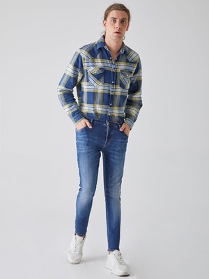 LTB Smarty Super Skinny Jean Pantolon Erkek Günlük Desenli Mavi 36/32 Kargo Kesim