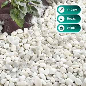 Beyaz Dolomit Taş 20 kg 1-3cm Dolomit Taşı Bahçe Süs Akvaryum Taşı Dere Çakıl Taşı
