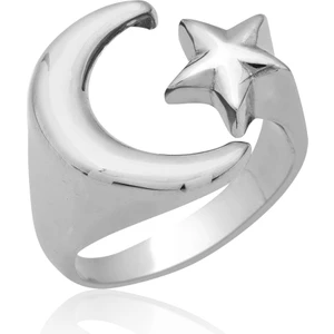 925 Ayar Ay Yıldız Gümüş Kadın Yüzük