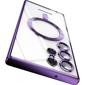 Samsun Galaxy S22 Ultra Kılıf Kamera Lens Korumalı Renkli Magsafe Şeffaf Kapak