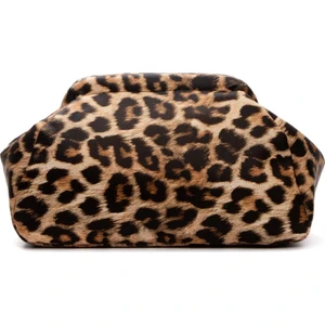 Kadın Leopar Deri Clutch Portföy Çanta