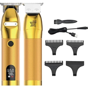 Profesyonel Saç Kesme Makinesi Erkek T-Blade Harici Edger Elektrikli Saç Sıfır Boşluk Düzeltici Akülü Saç Kesme Makinesi LCD Ekran USB Şarj Edilebilir Saç Kesme Makinesi (Yurt Dışından)