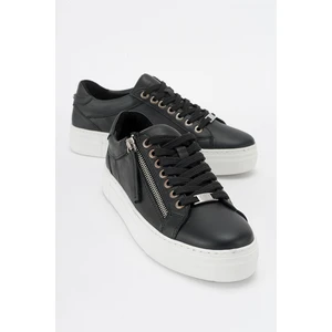 Berly Siyah Deri Kadın Sneakers