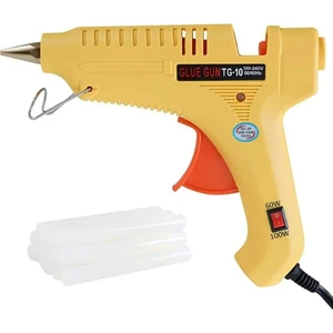 100WATT Sıcak Silikon Tabancası + 10 Adet 30CM Çubuk Silikon Eritme Tabanca Şeffaf Mum Yapıştırıcı