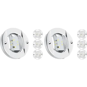 8 Adet Tekne Iç Aydınlatma, 12V LED Tekne Güvertesi Iç Aydınlatma 3 Inç Yuvarlak Beyaz 6 LED Kıç Kıç Ayna Çapa Işığı (Yurt Dışından)