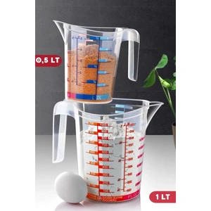 Open Home 2'li Set Çok Ölçekli Multi Ölçü Kabı X1-1 Lt / X1-0,5 Lt Ndy