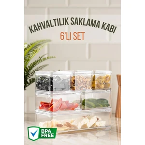 Open Home 6'lı Clear Kahvaltılık Saklama Kabı Seti