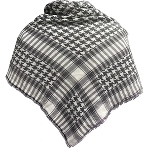 Madame Polo Pamuklu Unisex Günlük Puşi Kare Kazayağı Kefiye Poşu  - Siyah