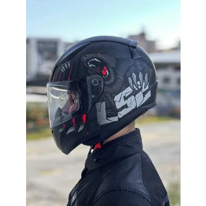 Ls2 Rapid 2 Clawn Mat Siyah Gri Kırmızı Kask