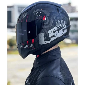Ls2 Rapid 2 Clawn Mat Siyah Gri Kırmızı Kask Siyah Vizörlü