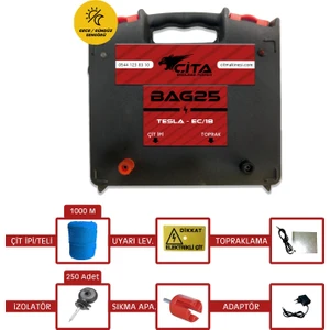 Çita - 10 Dönüm Için Hazır Elektrikli Çit Makinesi Seti