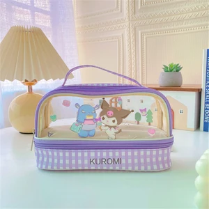 CCmoo Pretty Büyük Kapasiteli Çift Katmanlı Taşınabilir Üç Boyutlu Sevimli Şeffaf Kalem Kutusu (Yurt Dışından)