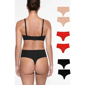 Gecko Collection Gecko Lazer Kesim Yüksek Bel Toparlayıcı Tanga Külot 6 Adet