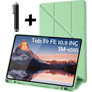 M.tk moveteck Samsung Galaxy Tab S9 Fe/S10 Fe 10.9 Kılıf Kalem Bölmeli Trifolding Yatay Dikey Standlı Case SM-X510 SM-X520