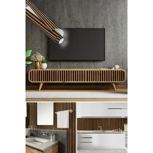 Koyu Kahve Lambri Desenli Kendinden Yapışkanlı Folyo, Modern Görünümlü, Suya ve Isıya Dayanıklı, Banyo, Yatak Odası, Mutfak Için Ev Dekoru, Mobilya Kaplama Folyosu, Dolap Yapışkanı Dekoros