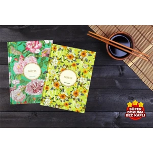 Bez Ciltli Sert Kapaklı 14X20cm 2'li Çizgili Defter Seti-2