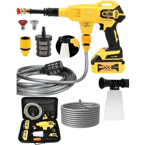 Germany Steel Alman 598 Vf 100 Bar Kömürsüz Şarjlı Oto Yıkama Makinesi Çift Akülü Bahçe Yıkama Makinasi