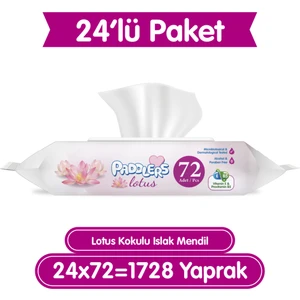 Lotus Çiçeği Kokulu Islak Mendil 24X72 Li Koli (1728 Yaprak)